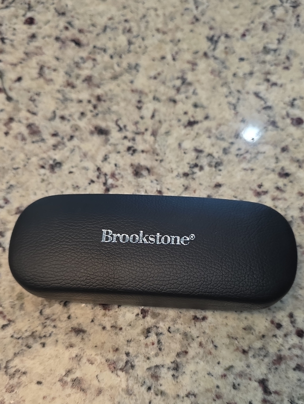 Brookstone Black Hard Shell Glasses Case with Silver Logo